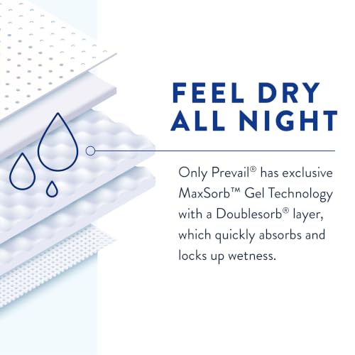 Image of Prevail Air Overnight Adult Incontinence Brief Size 1 / Medium Heavy Absorbency Overnight, NGX-012 /1, 58, 80 Ct