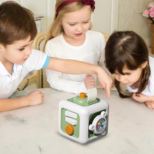Cubo ocupado sensorial de madera para bebés y niños pequeños 2