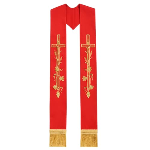 Étole de clergé FAD-4U vêtement liturgique brodé messe pasteur prêtre