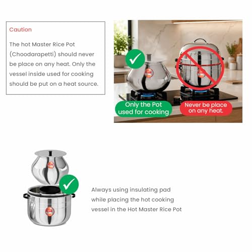 Image of Nolta Premium 1.5 KG Thermal Rice Cooker (Large Size) Induction Cookware, ISO Certified, 1yr Replace-Guarantee, Stainless Steel Steamer Choodarapetty + SS Inner Pot