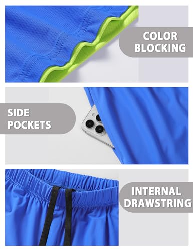 Somaibo Shorts esportivos para meninos, secagem rápida, basquete, futebol, corrida, academia, verão,