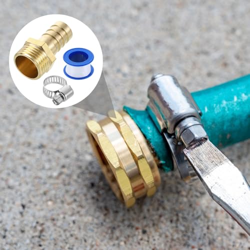 uxcell 2Pcs Brass Hose Barb Fittings, 9/16" Barb x G1/2 Male Thread Hose Connector with Hose Clamps for Water Fuel Gas Oil Transportation and Pipeline Maintenance by uxcell - Used condition - Image 5