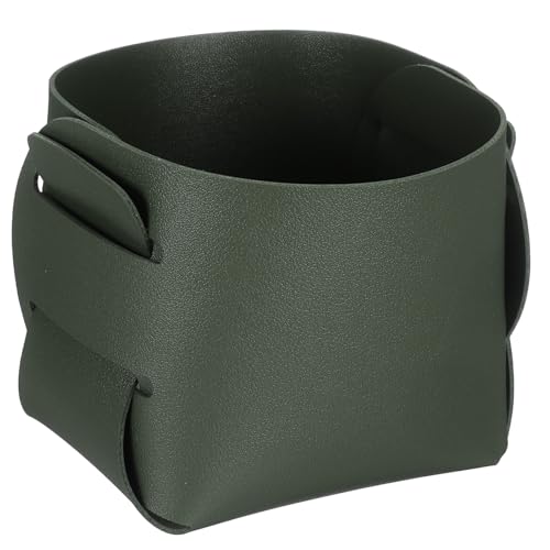 uxcell Plateau de rangement en cuir synthétique pour bureau, entrée, table de chevet, table de chevet, plateau de coiffeuse pour bijoux, clés, pièces de...