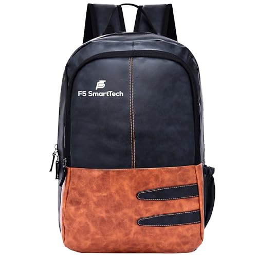 Image of 20L Small Faux Leather Water Resistant Anti Theft Laptop Backpack for 16 Inch Laptop /Backpack for Men /Women (Navy)