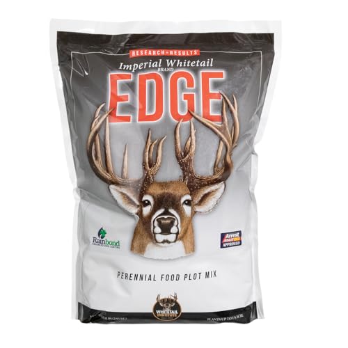 Whitetail Institute Edge Deer Food Plot Seed, Perennial Blend of Deer-Attracting, Nutritious Forages with Antler-Building Protein, Heat, Cold and Drought Tolerant, 6.5 lbs (.25 Acre)