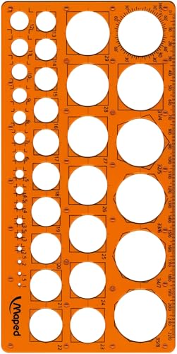 Maped M277620 - Kreisschablone Technic, für Kreise Ø 1 - 35 mm, orange