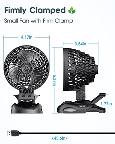 2023 New Usb Desk Fan, Variable Speed Clip On Fan With Strong Airflow&Sturdy Clamp, 360°Rotation Adjustable Portable Table Cooling Fan For Home Office Car Stroller #TOP5