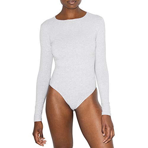 Bodysuit femme manches longues coton stretch American Apparel gris taille Small