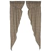 VHC Brands Sawyer Mill Plaid Cotton Farmhouse Bedroom Curtains Rod Pocket Drawstring Ties Prairie Panel Pair 84 Inches Long Charcoal Black