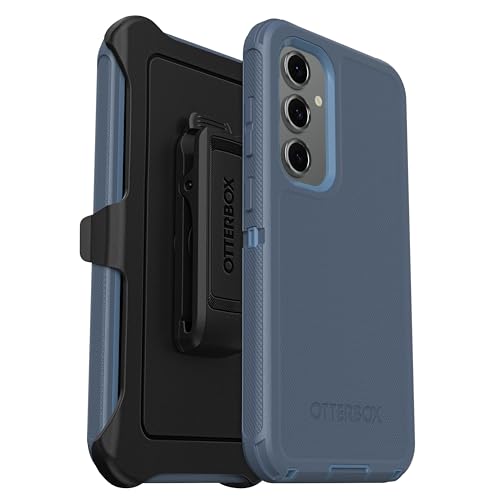 Coque Samsung S24 FE OtterBox Defender bleu layette avec clip ceinture