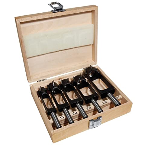 Coffret 5 mèches à bouchonner Hss - Diamètre 15-20-25-30-35 mm - Haute précision bois - Sidamo