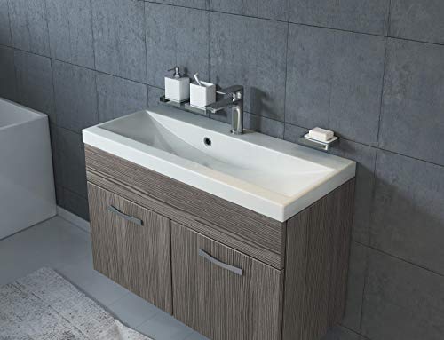 Badkamermeubelset Paso 01 80cm wastafel bodega (grijs) - badkamermeubel meubel badkamerkast - Image 5