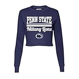 License Champs Cropped-Sweatshirt für Damen, langärmelig, Fleece, bauchfreies Top, offizielles NCAA Game Day Merchandise-Produkt