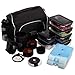 Meal Prep Bag By TO GO Double Insulated Lunch Meal Bag W/6 Portion Control Containers, 2 Large Ice Packs, Protein Shaker, Pill Box, with an Adjustable Double Shoulder Strap. BPA-Free (Black/new)