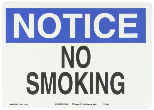 Panneau de sécurité durable Notice No Smoking aux finitions haut de gamme