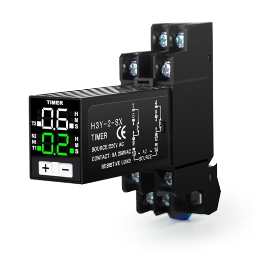 Ailao Rele 220V Temporizador Digital 0,1s 99h Rele para luces Control de tiempo de ciclo retardador 2 Normalmente abierto/Normalmente cerrado 8 pines AC 220V con zócalo.