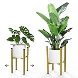 Adjustable Plant Stand,Gold Metal Indoor Plant Stand.Mid Century Modern Flower Pot Stand with Scale,