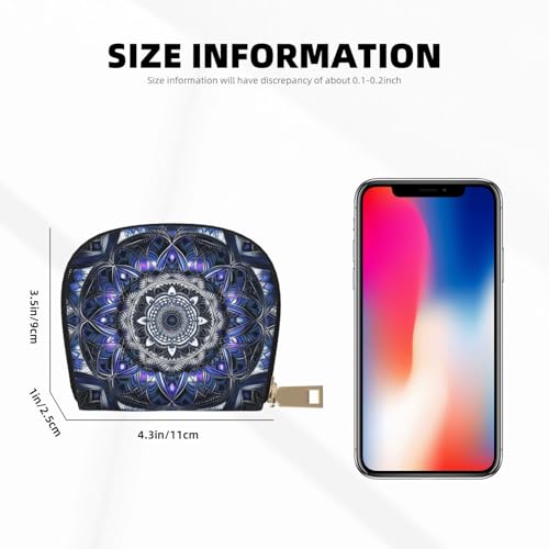 Rectangle Mandala Credit Card Holder Wallet, Leather Zipper Card Wallet For Women Ladies Rfid Blocking Card Case Small Coin Purse Accordion Wallet Gift2