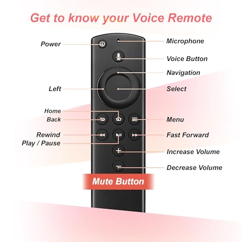 Image of Replacement Remote for Fire Smart TV, Compatible with Stick (4K Max, 4K, HD), Stick 2nd Gen /3rd Gen, TV Cube (1st /2nd Gen /3rd Gen) Not for Insignia,TCL Smart TVs