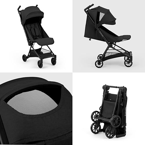 Ickle Bubba Pisces Ultra‑Compact Stroller – Lightweight Travel Pushchair & Compact Stroller, Foldable Pushchair from Birth to 22kg, Cabin‑Size, Travel Buggy with UPF50+ Hood & Ventilation Panel - Image 5