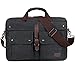 BAOSHA BC-07 17inch Canvas Laptop Computer Bag Messenger Bag Multicompartment Briefcase (Black)