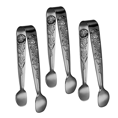 Alipis Multi-use Stainless Steel Clip Ice Cube Tongs Sugar Cube Tongs Food Lemon Slice Snacks Tea for Kitchen