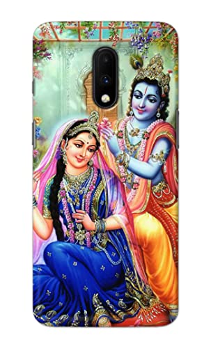 Image of Printed Hard Back Cover Case for OnePlus 6T | OnePlus 7 Back Cover (Radha Krishna) -1803