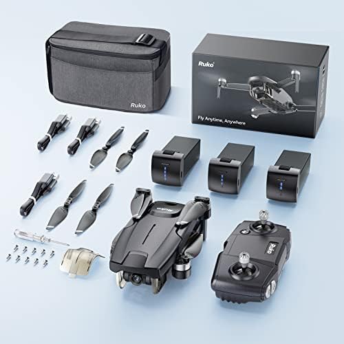 Ruko Mini Drones with Camera for Adults 4K, 3 Batteries 90 Mins Long Flight Time, GPS Features, Brushless Motor, Return to Home, Light Weight 245g, Drone for Beginners, 5Ghz WiFi Live Video Transmission