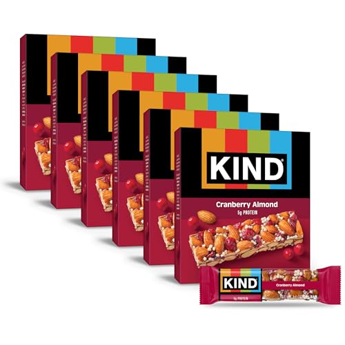 KIND Nut Bars, Cranberry Almond, Healthy Snack Bars, Gluten Free, Low Sugar, 6g Protein, 36 Count
