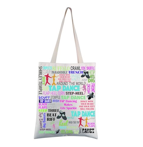 FEELMEM Tap Dance Gift Tap Dancing Dancer Tote Bag Tap Dancing Lover Shoulder Bag Tap Dancing Girl Gift