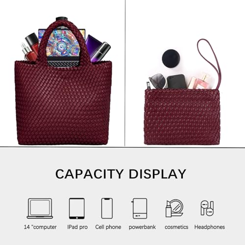 Image of JINMANXUE Fashion Woven Bag Shopper Bag Travel Handbags and Purses Women Tote Bag Large Capacity Shoulder Bags