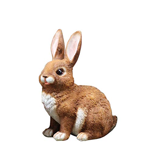 Lapin statue jardin en résine durable pour aménagement extérieur mignon