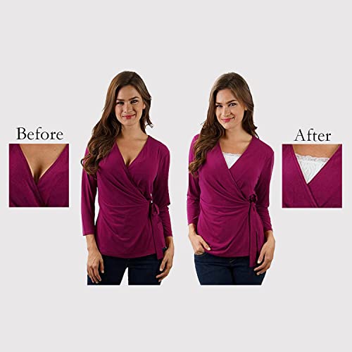 Image of Women's Cotton Clip on Mock Lace Camisole Deep Neck Cover Up Inners (Free Size)- Pack of 5pc