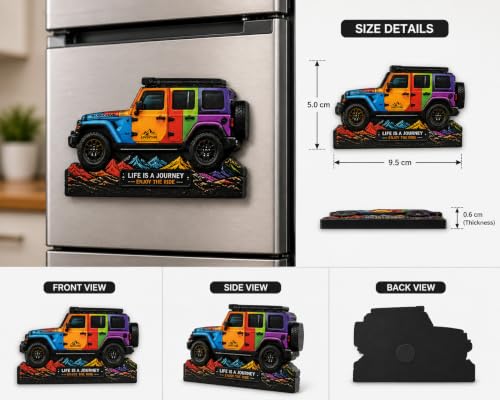 Image of Off-Road SUV Fridge Magnet, Adventure Theme (Multicolour)