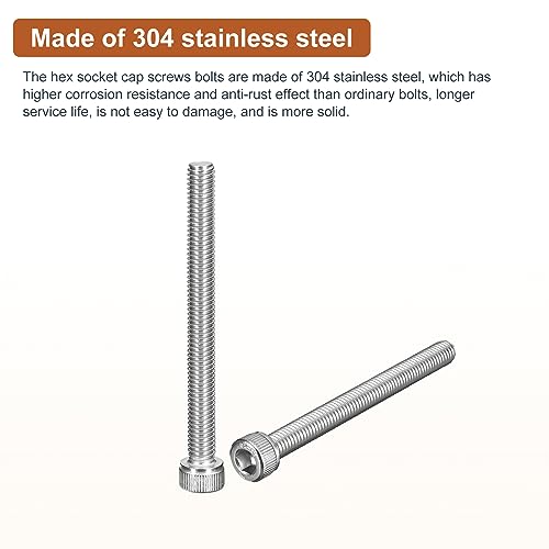 DTGN M6x65mm Socket Head Cap Screws Bolts, 5Pcs 304 Stainless Steel 18-8, Metric Machine Hex Socket Screw, Hex Drive - Image 3