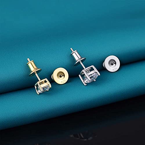 Catinee 2 Pairs Screw On Earring Backs,925 Sterling Silver Earring Backs For Studs Secure,Hypoallergenic Earring Backs Can Be Safely Locking Earring Backs For Studs #TOP6