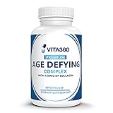 VITA360 Age Defying Complex With Hyaluronic Acid, Collagen Powder, Aloe Vera, Turmeric & Vitamin E - Vitamin Supplements For Anti-Aging, Wrinkles And Fine Lines, Hair Growth & Joint Support - 60 Pills