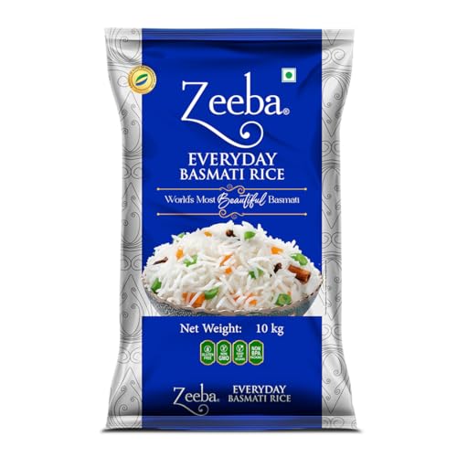 Image of Zeeba Everyday Basmati Rice 10 Kg, Perfect for Everyday Cooking (Cooked length upto 14mm*)