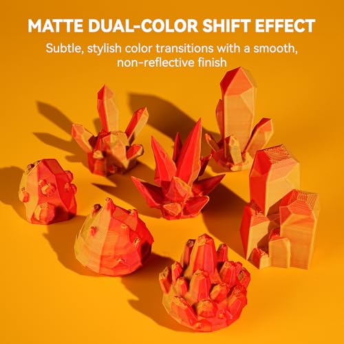 Image of JAYO Dual Color Matte PLA 3D Printer Filament 1.75mm, Yellow-Red Two-Tone PLA, Matte Finish Hides Layer Lines, ±0.02mm Accuracy, 1.1kg (2.42 lbs) Spool, Fit Most FDM Printers