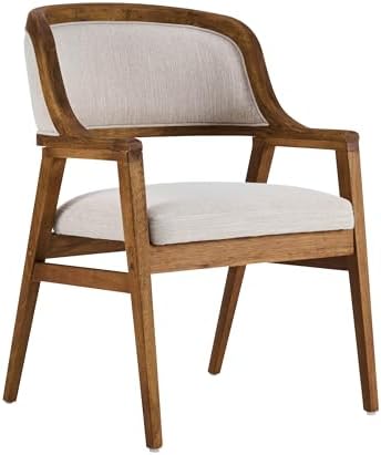 Christopher Knight Home Dolia Mid Century Modern Dining Chairs Set of 2, Dining Chair with Fabric Upholstery, Wooden Kitchen Chairs with Curved Backrest, Extra Seat for Dining Room, Beige + Walnut - Thumbnail 4