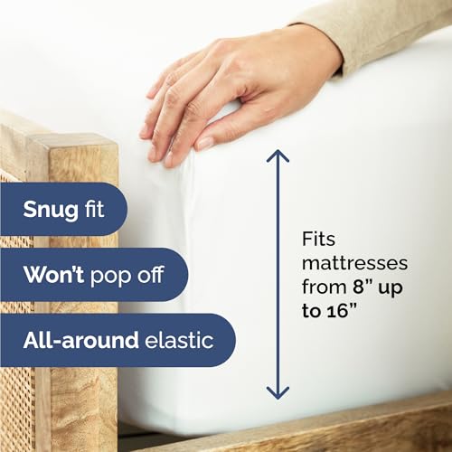 Twin 4 Piece Sheet Set - Comfy Breathable & Cooling - Ultra Soft Hotel Luxury Bedding Set with 8-16 Inch Deep Pockets - 1 Flat & 1 Fitted Sheet & 2 Pillowcases - Cozy, Wrinkle Free & Easy Care - White - Image 4