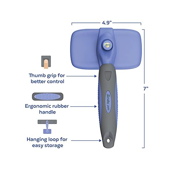 SCRUBIT-Pets Self-Cleaning Slicker Brush: Cat & Dog Brush for Shedding – One-Click Cleaning w/Retractable Bristles – Ergonomic Handle for Complete Comfort – Helps Pets Large and Small – Dog & Cat Grooming Supplies SCRUBIT-Pets Self-Cleaning Slicker Brush: Cat & Dog Brush for Shedding – One-Click Cleaning w/Retractable Bristles – Ergonomic Handle for Complete Comfort – Helps Pets Large and Small – Dog & Cat Grooming Supplies
