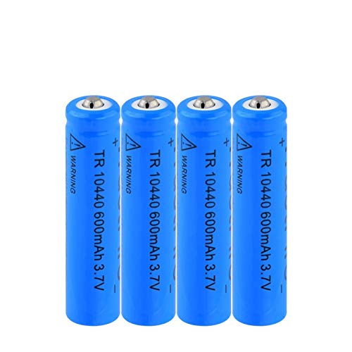 3,7 V 10440 600 mAh Lithium-Batterien, wiederaufladbare Batterien für Taschenlampe, LED-Licht, Taschenlampe, Fernbedienung, 4 Stück