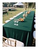 GOEXCPL Mantel de poliéster Que Protege y Decora los tableros de Las mesas, Apto para mesas de Comedor, mesas de café, Hotel y Bodas Verde Oscuro 140 x 180 cm