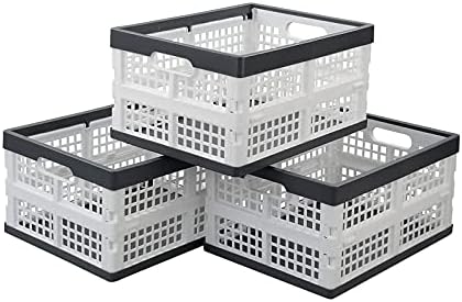 Joyeen 3 Packs Collapsible Storage Crate, Plastic Folding Basket