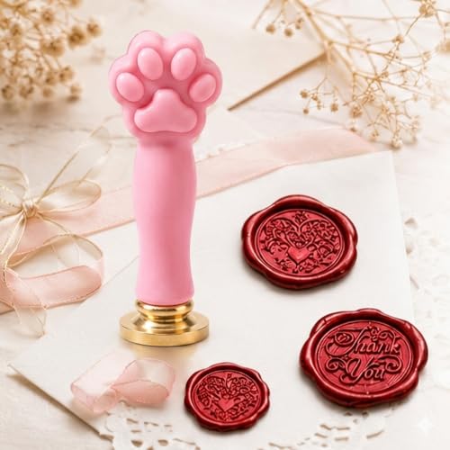 Image of Curated Cart 1 Wax Seal Stamp Kit Decorating Gift Cards Wedding Invitations Envelopes Letters Sealing (3 Stamp & 3 Holder Combo)