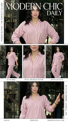 Image of Women's Solid Color Two-Piece Set | Long Sleeve Top & Wide Leg Pants Co-ord Set | Casual Wear Co ord Set