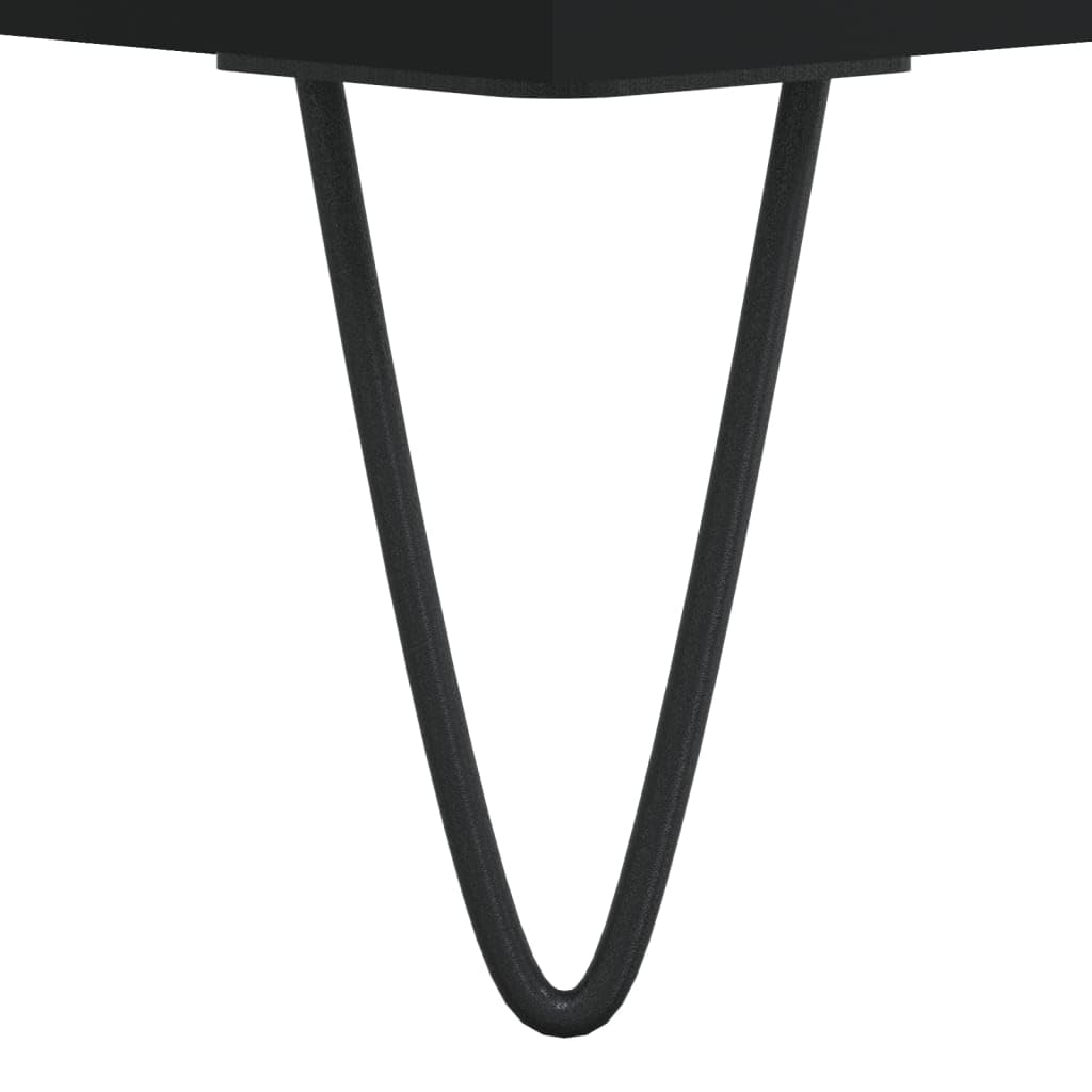 Homgoday Tavolino da caffè nero, 90 x 50 x 36,5 cm, in legno ingegnerizzato, tavolino da tè per soggiorno, sala d'accoglienza degli ospiti, camera da letto e ufficio, tipo 3