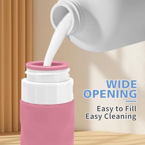 Image of Silevoler Travel Bottles for Toiletries, 4pcs Tsa Approved 3oz Travel Size Containers, BPA Free Leak Proof Premium Silicone Bottles, Refillable Liquid Squeezable Accessories W /Toiletry Bag (Vibrant)