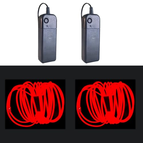Image of dobestyou Red EL Wire -3m Glow-in-The-Dark Electroluminescent Wire with Power Adapter, Waterproof Flexible Light Strip for Halloween Costumes, Cosplay, Rave Parties & DIY Nighttime Decorations